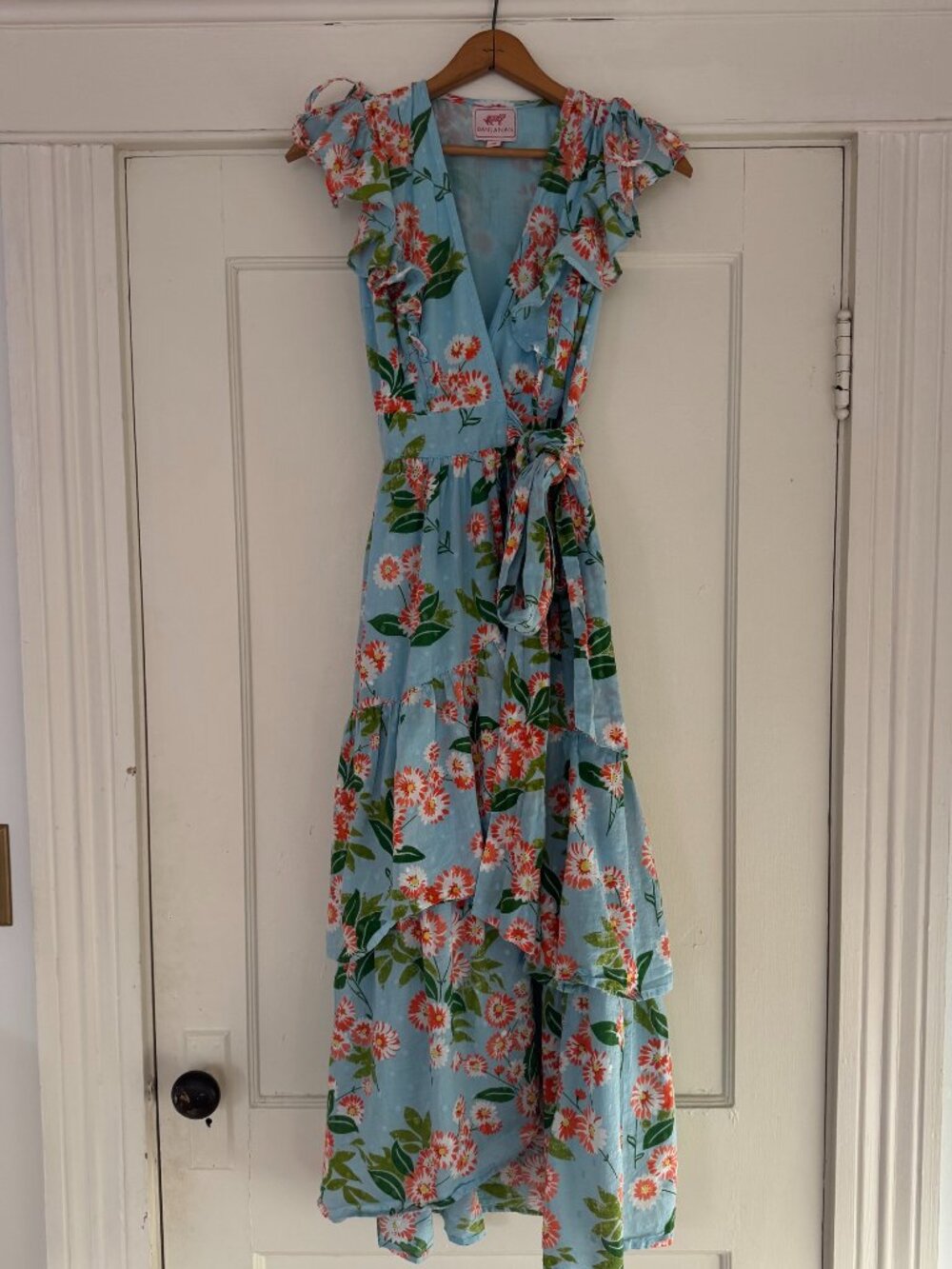 Banjanan Carra Dress XS Blue Floral Wrap Dress